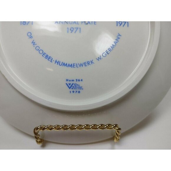 M J Hummel 1971 Hand Painted Porcelain First Edition 100 Years Angel Plate VTG - Picture 10 of 10